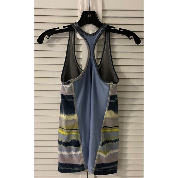 Nike Dri-Fit Racer Back Tank Women's Poly/Spandex Small Blue/Grey/Yellow A+ - Picture 2 of 2